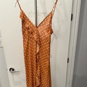 Dress Forum Backless Polka Dot Dress in Orange